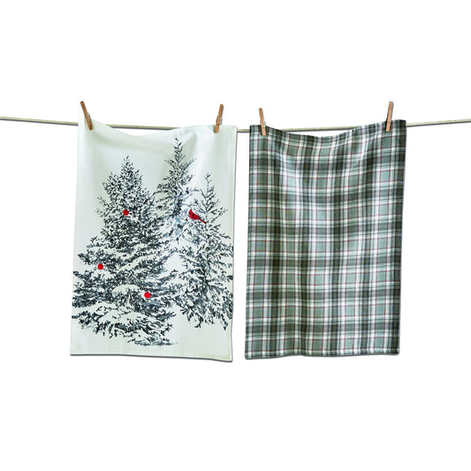 Winter Sketches Tree Dishtowels