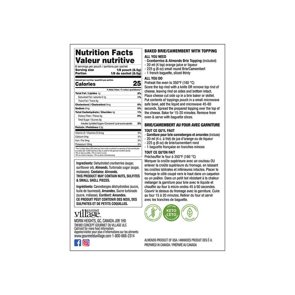 Brie Topping Mix Cranberry Almond