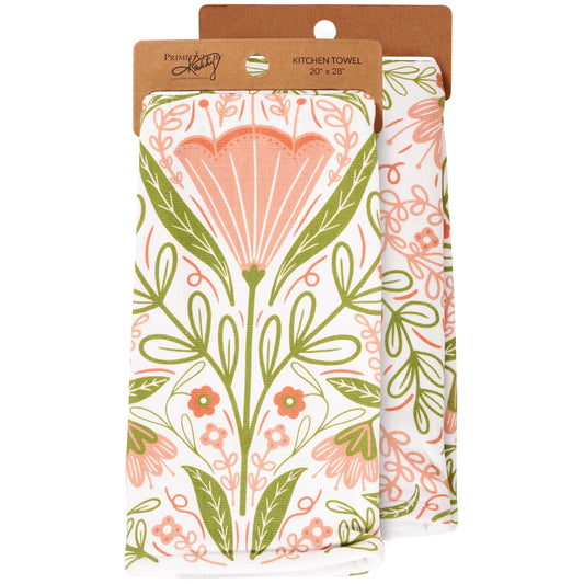 Blossom Folk Art kitchen towel