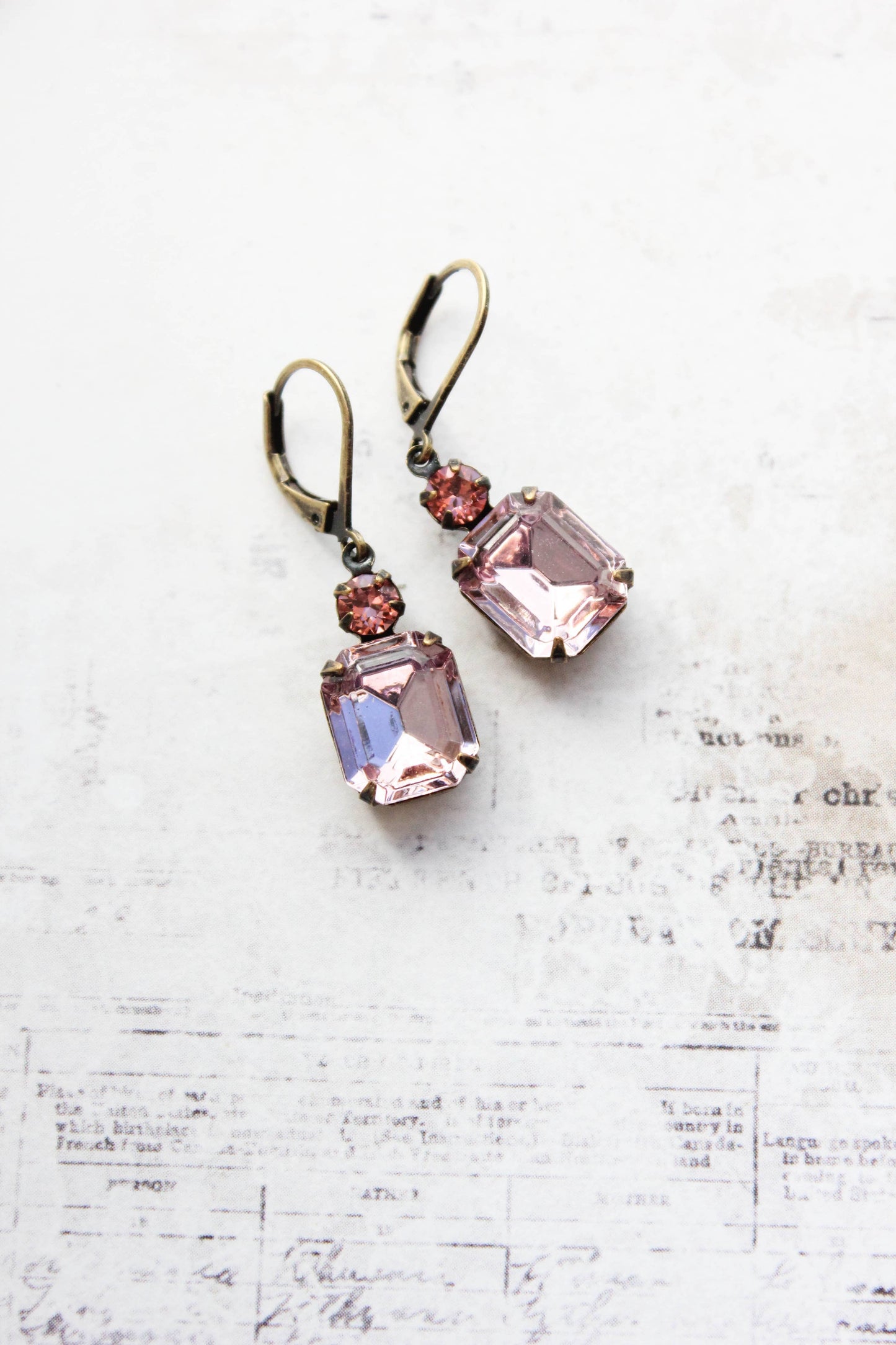 A Pocket of Posies - Dusty Rose Pink Earrings | Vintage Glass Jewels | Small Drop
