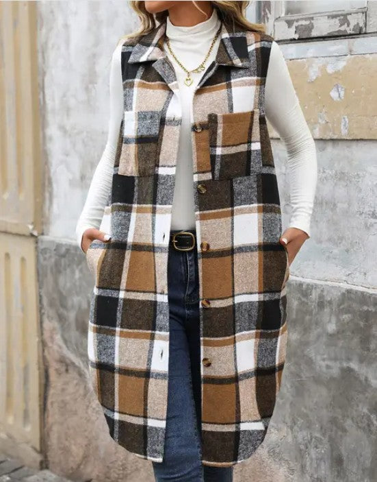 Fall Trendy Plaid Vest