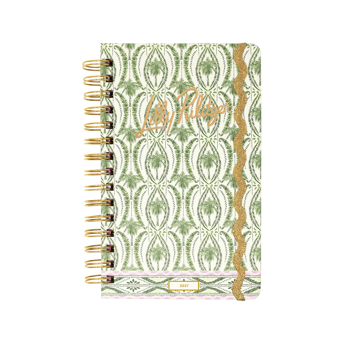 Medium 12 Month Agenda, Textured Palm Stripe