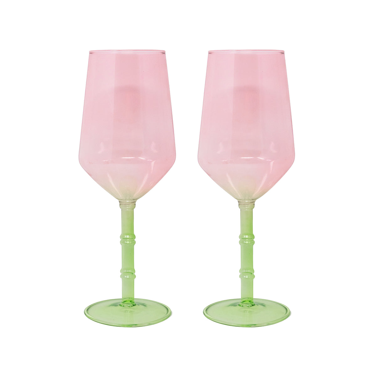 Bamboo Wine Glass Set, Festival Bloom/Lime Chiffon