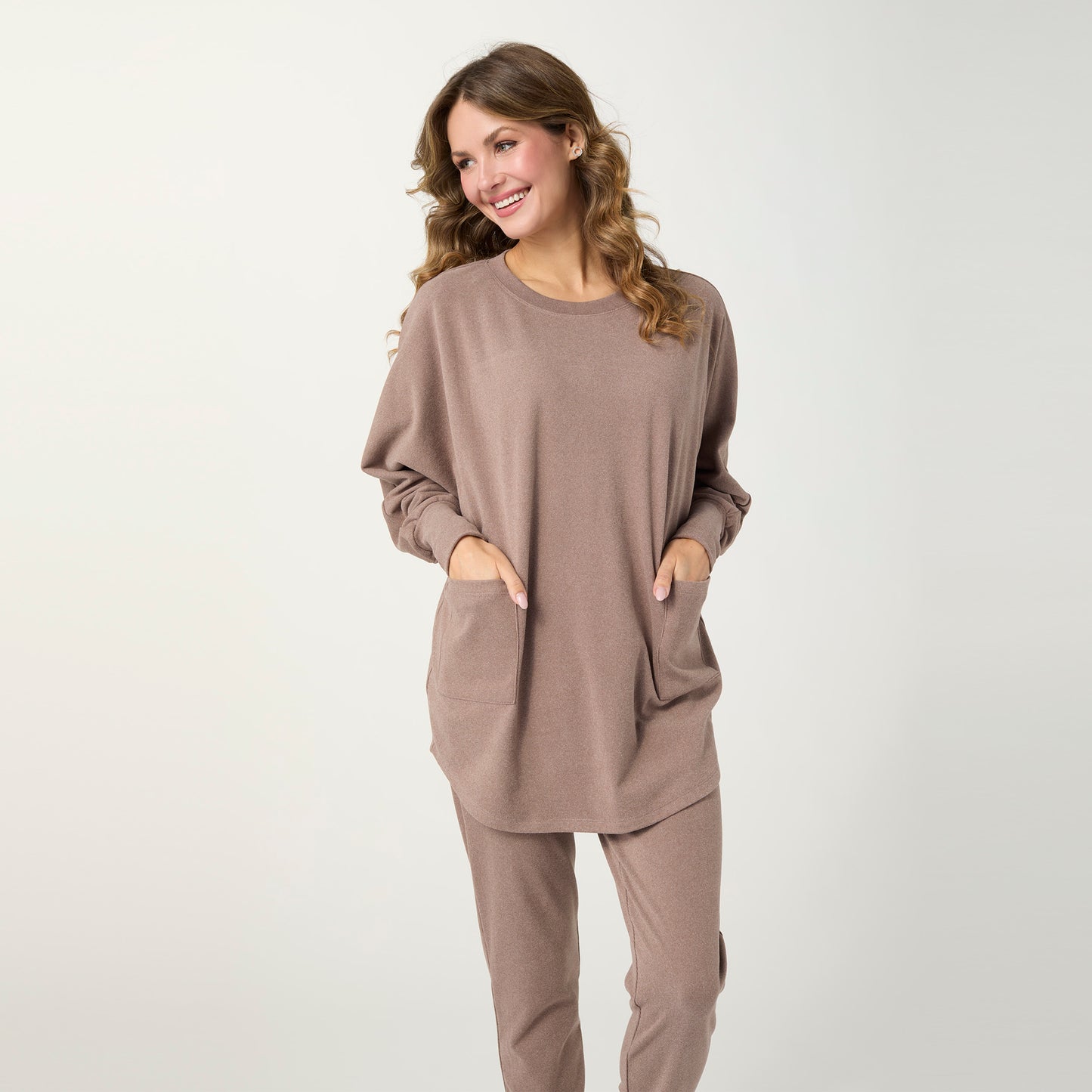 Weekend Zippered Back Long Sleeve Top