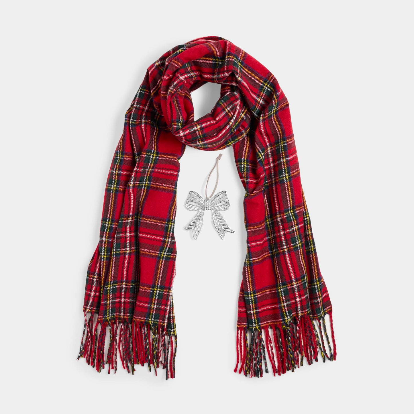 Caramel Plaid with Ornament Set