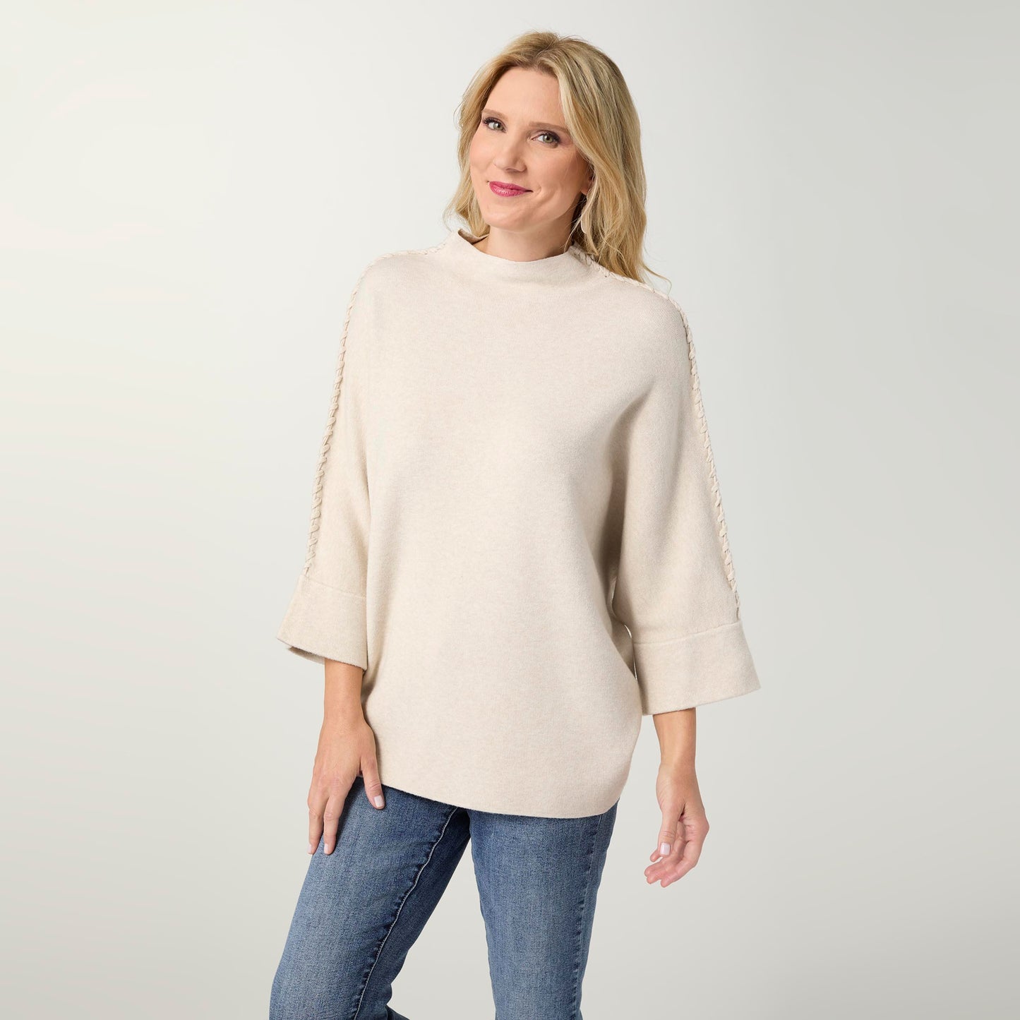 Heavenly-Luxe Stitch Detail Funnel Neck.