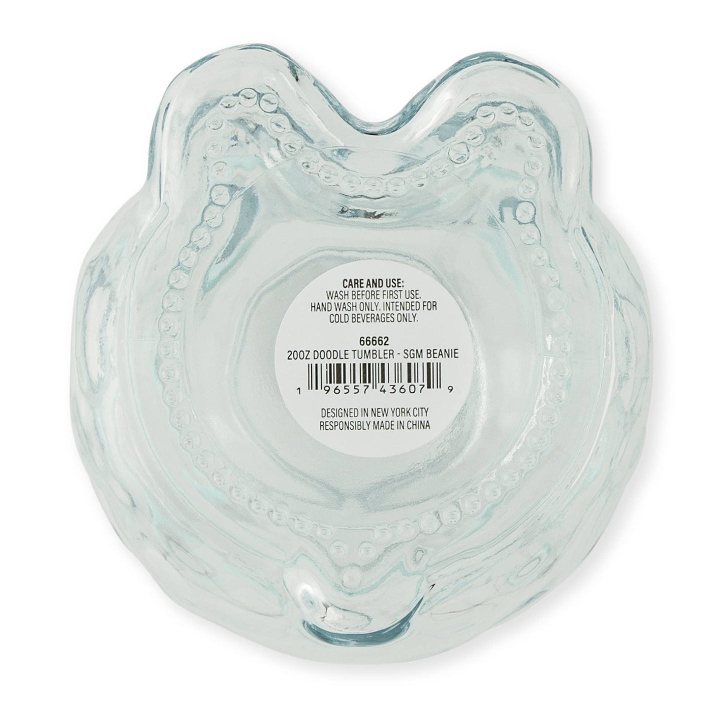 Core Home - 20oz Figural Glass Doodle Tumbler - Blue Hat
