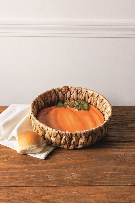 Bread Basket with Pumpkin Trivet Warming Insert