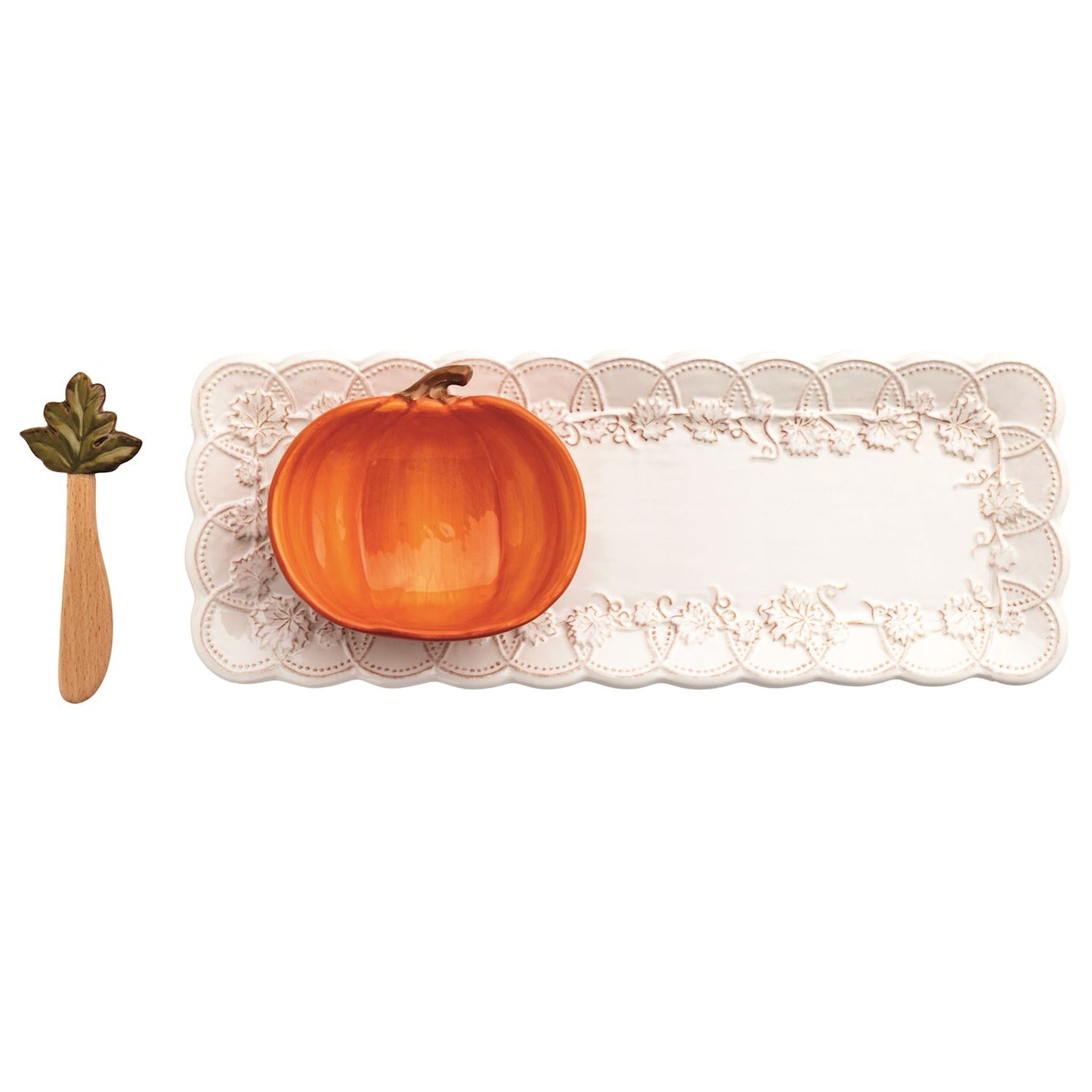 Pumpkin Dip Bowl and Serving Tray