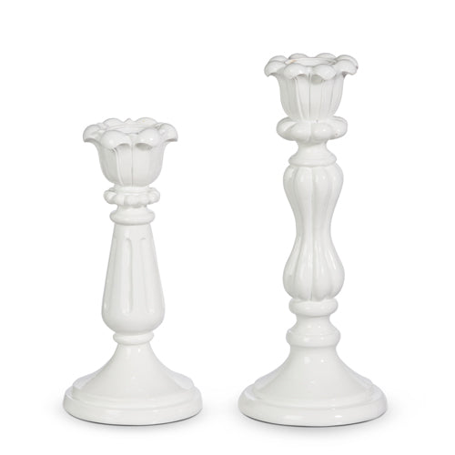 White Candle Stick Holders
