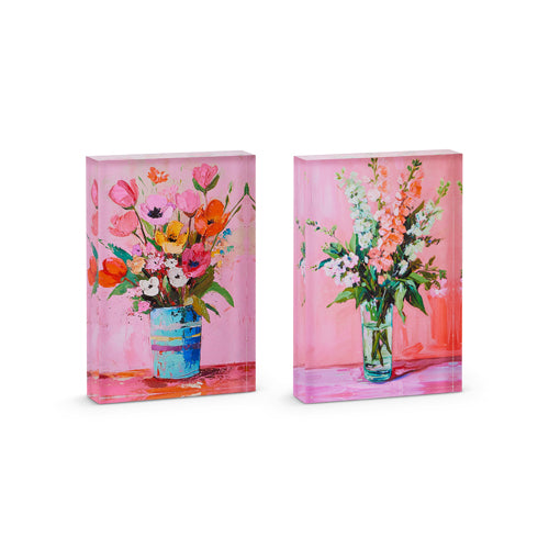 Acrylic Block Floral Print