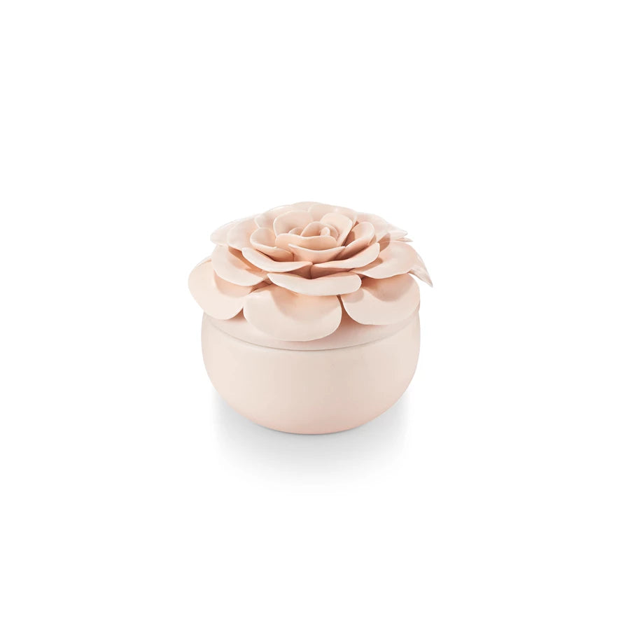 Ceramic Flower Mango Coconut Candle