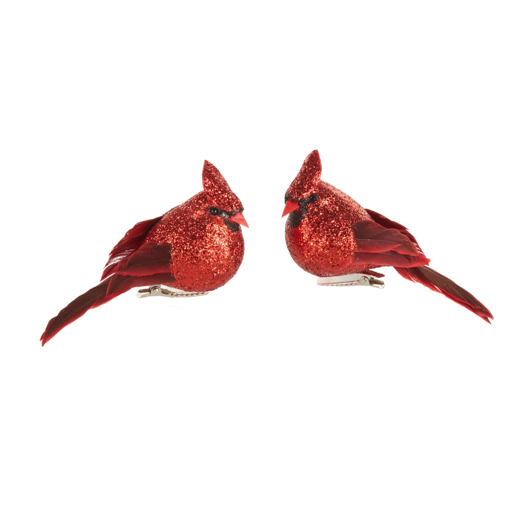 Red Glittered Cardinal Clip-On Ornament