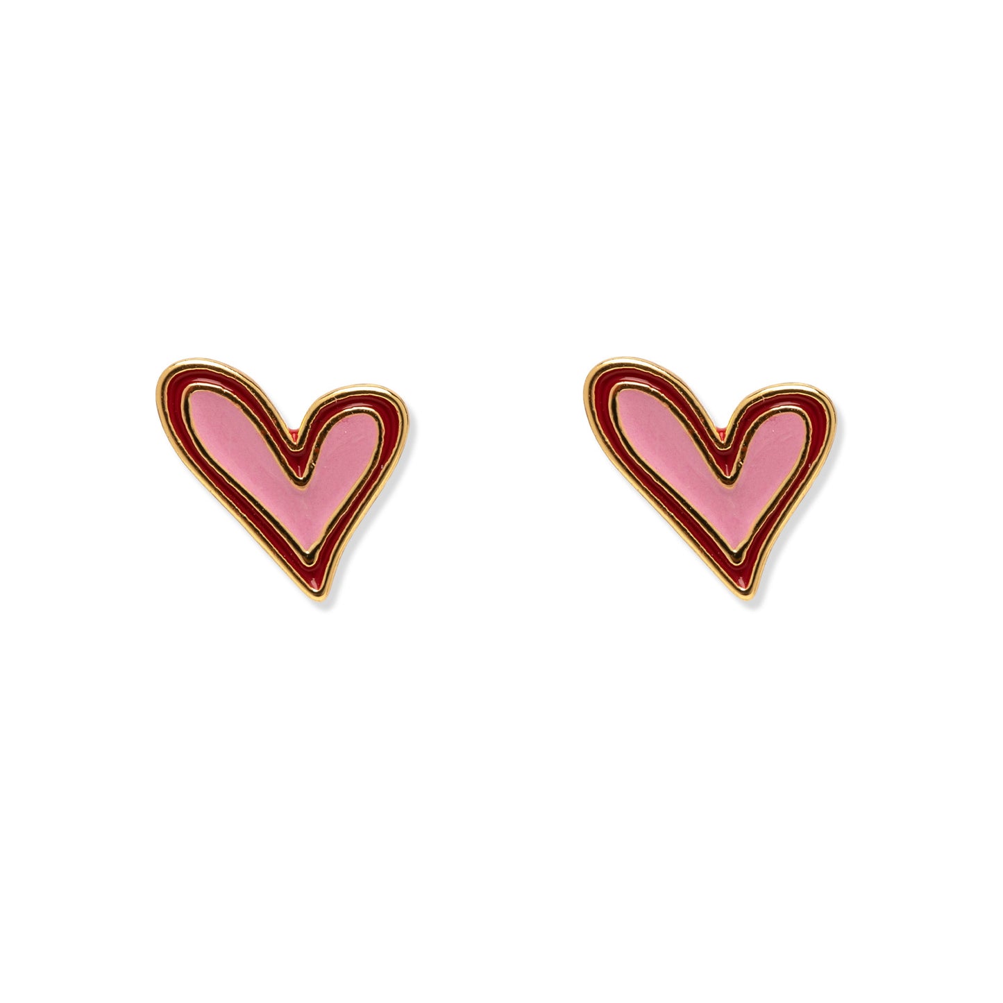 Abstract Heart Stud Earrings