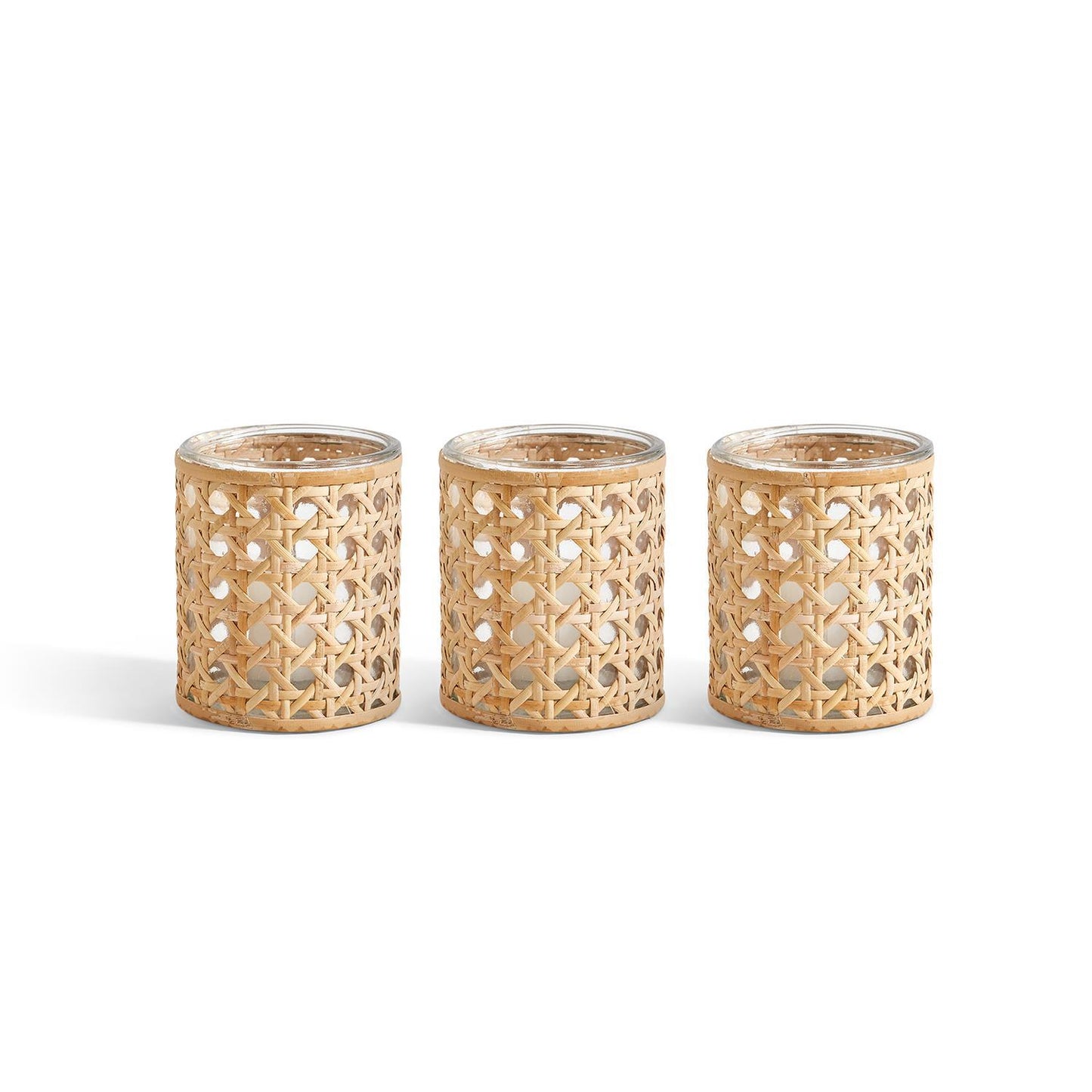 Cane Webbing Tealight Candleholder
