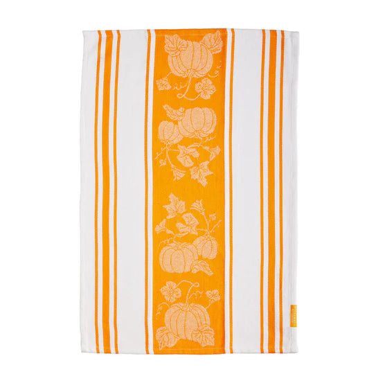 Tea Towel Pumpkin Jacquard Stripe