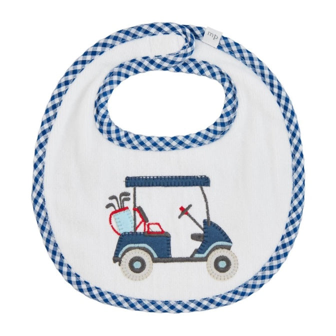 Blue Golf Baby Bibs, appliqué