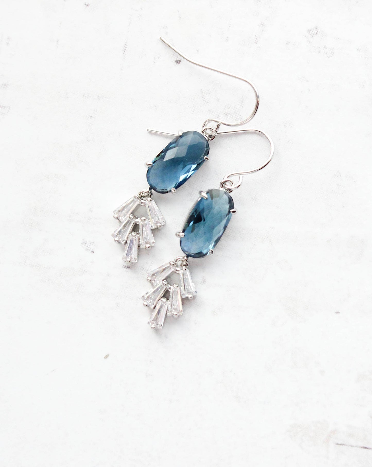 A Pocket of Posies - Art Deco Earrings | Vintage Style | Blue Earrings: Navy Blue