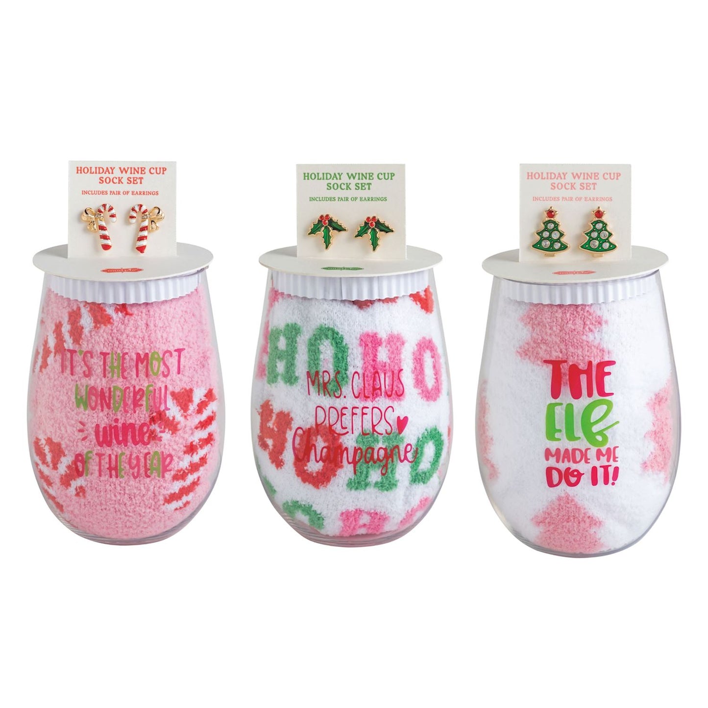 Wine Glass With Sock Combo Gift