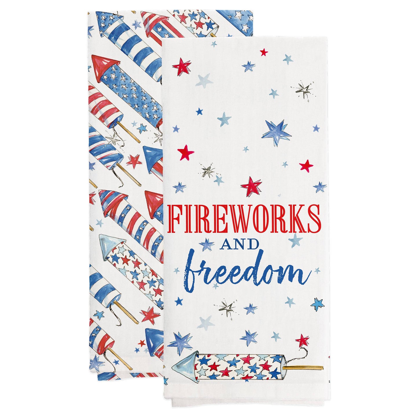 Patriotic Rockets 28" Cotton Tea Towels