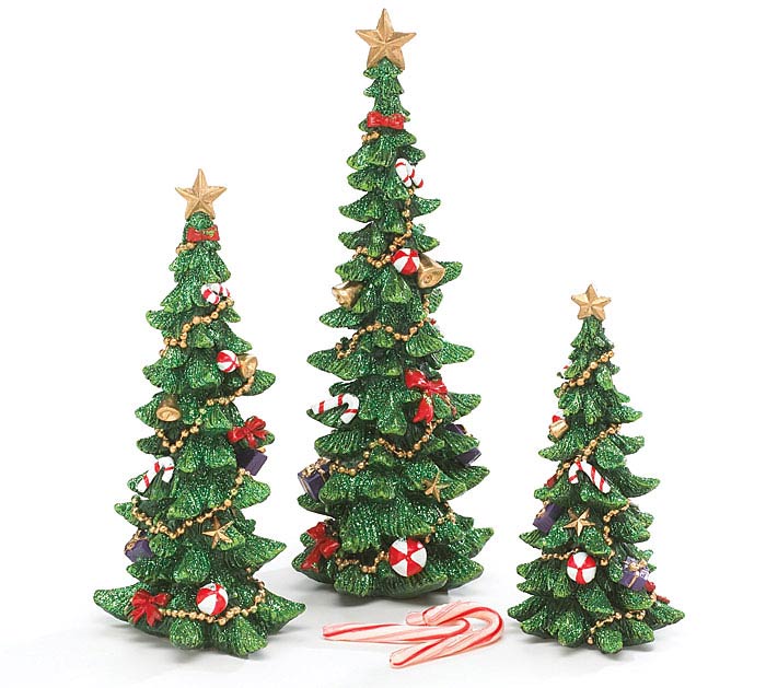 DECORATED RESIN CHRISTMAS TREE