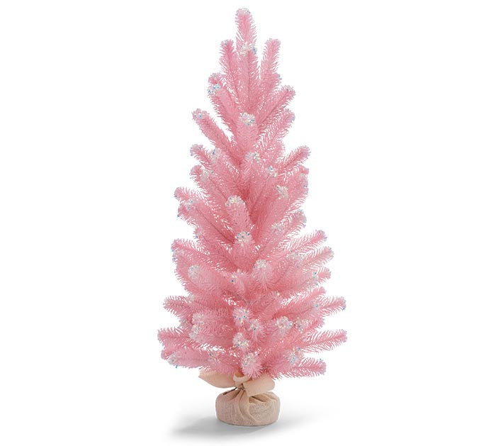 PINK TREE WITH IRIDESCENT GLITTER