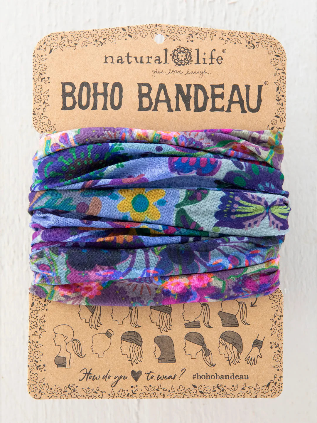 Blue Patchwork Boho Bandeau
