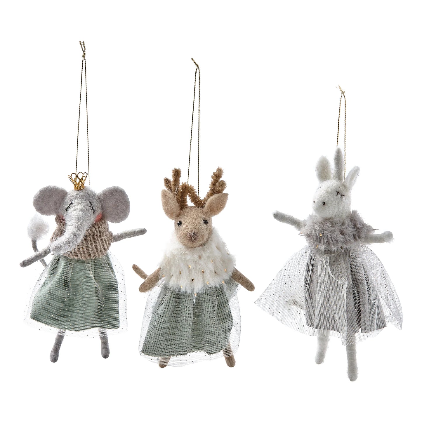 Glam Animals Ornaments, Assortment of 3
