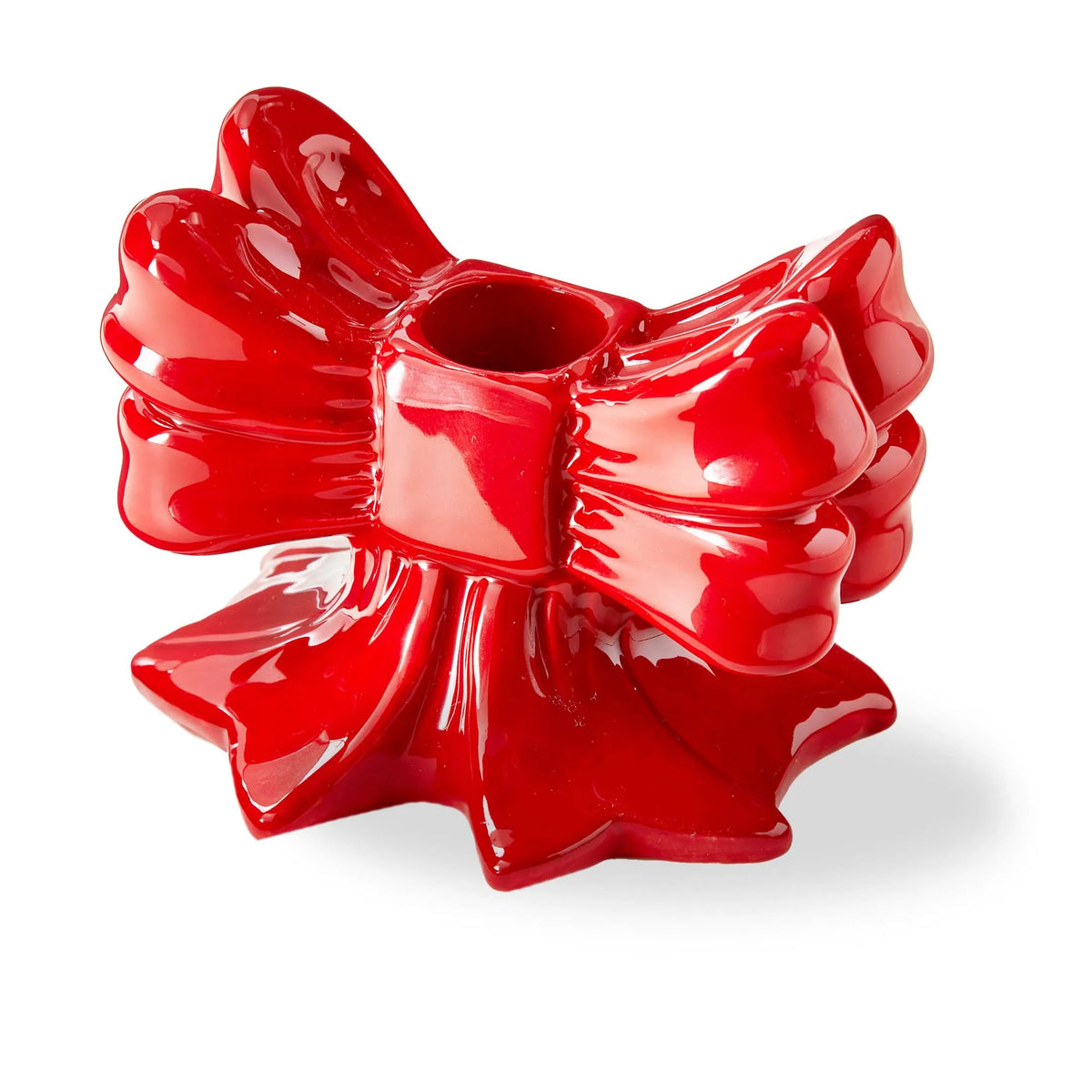 Very Merry Red Bow Candlestick Holder, set/2
