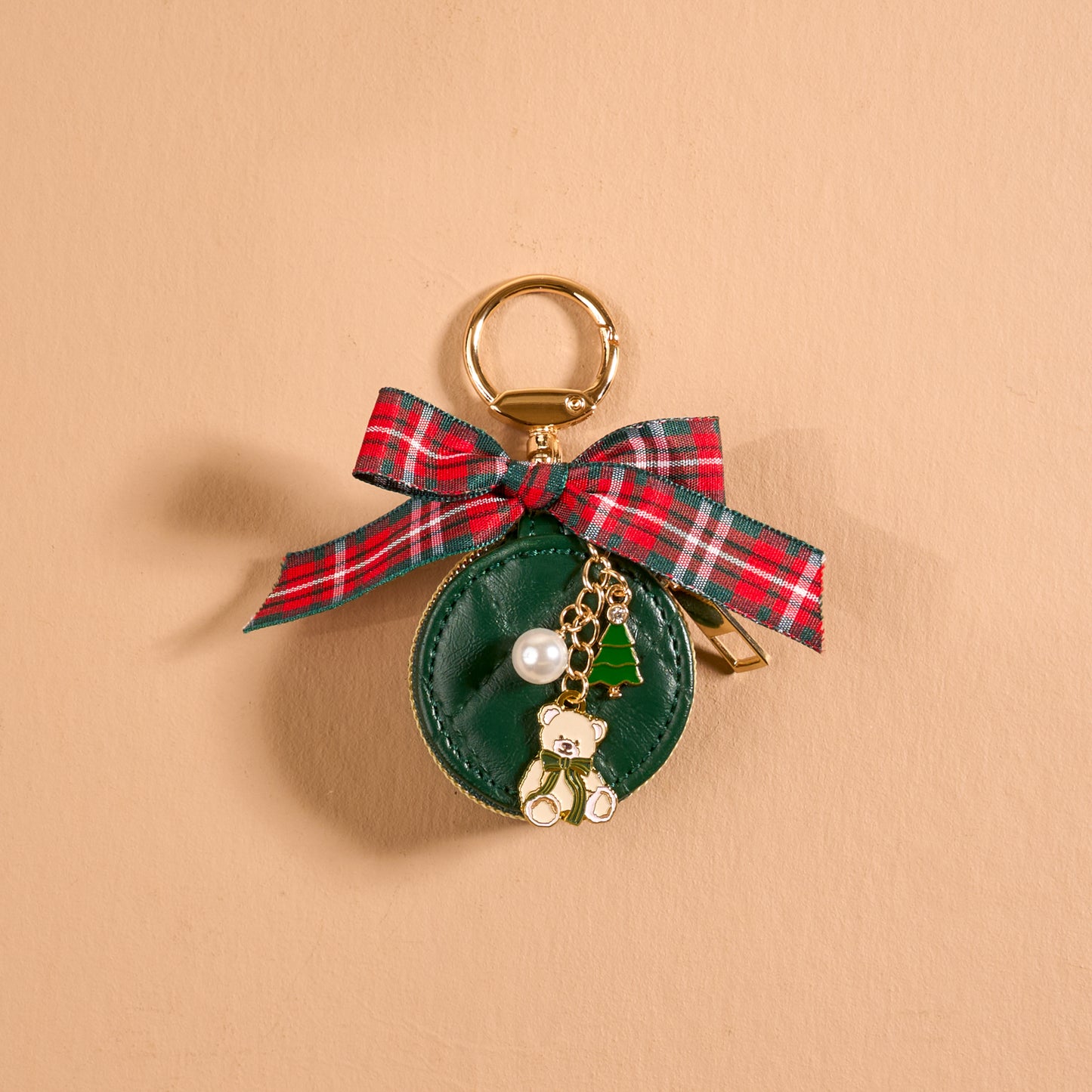 Travel Jewelry Case Bag Charm-Pine & Plaid