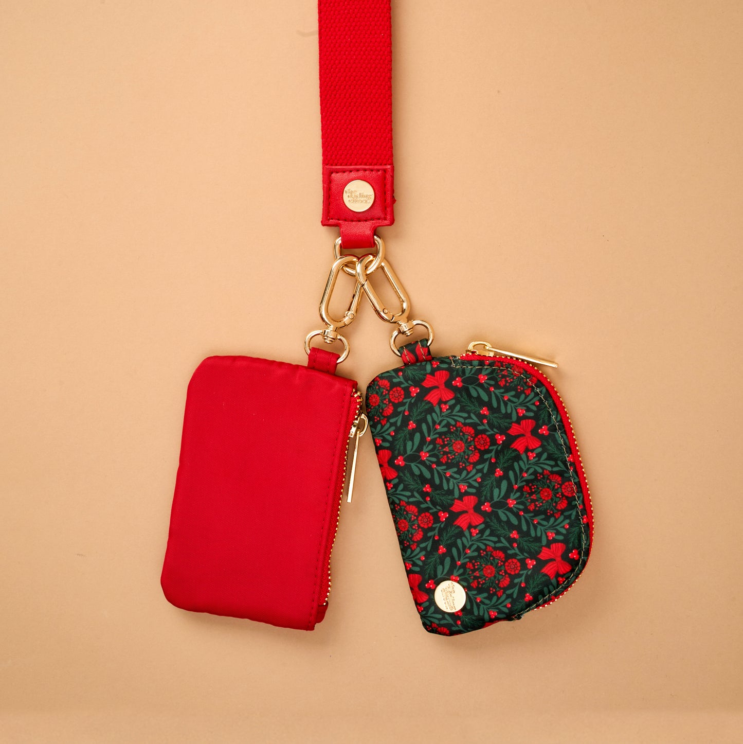 Red Dynamic Duo Pouch Wristlet - A Merry Moment
