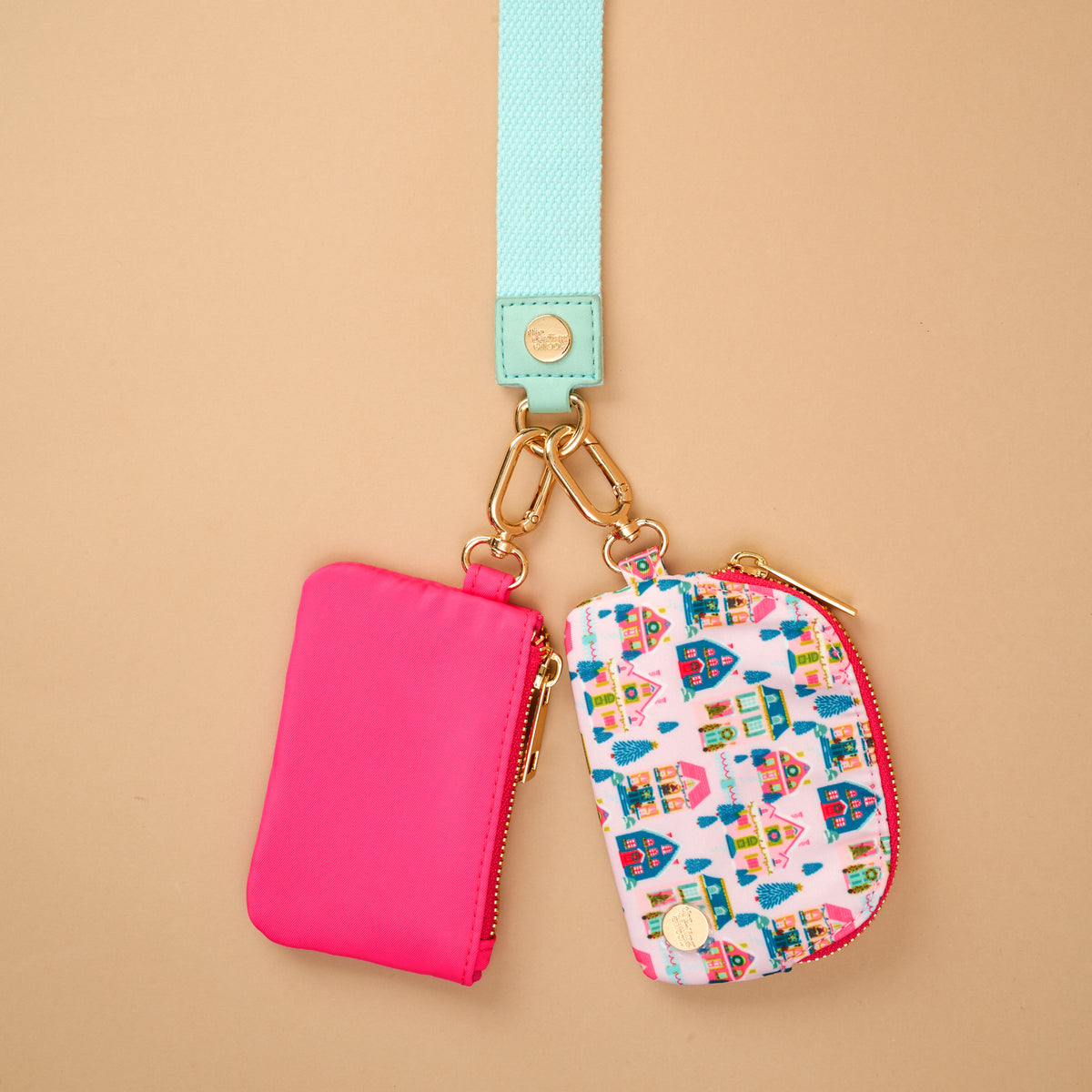 Pink Dynamic Duo Pouch Wristlet -Sugarplum Lane