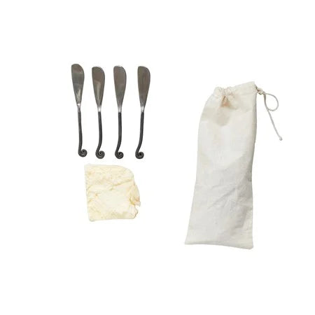 Hand Forged Canapé Knives with Black Handles