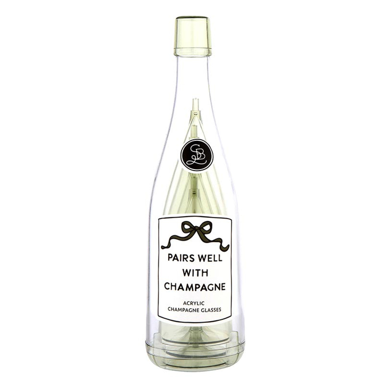 Acrylic Champagne Bottle + Glasses