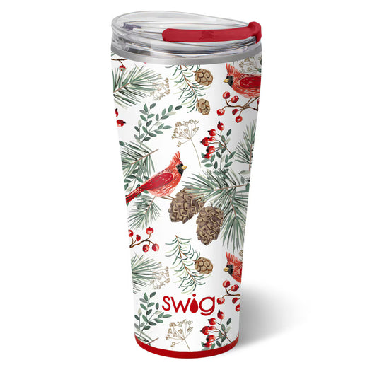 Winter Cardinals Swig 32 oz Tumbler