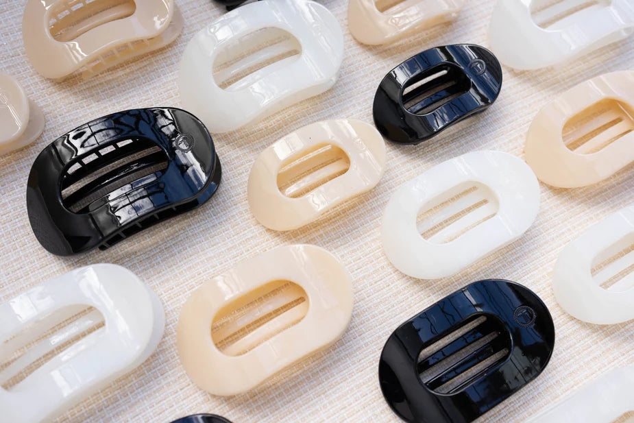 Solid Round Flat Hair Clip from Teleties