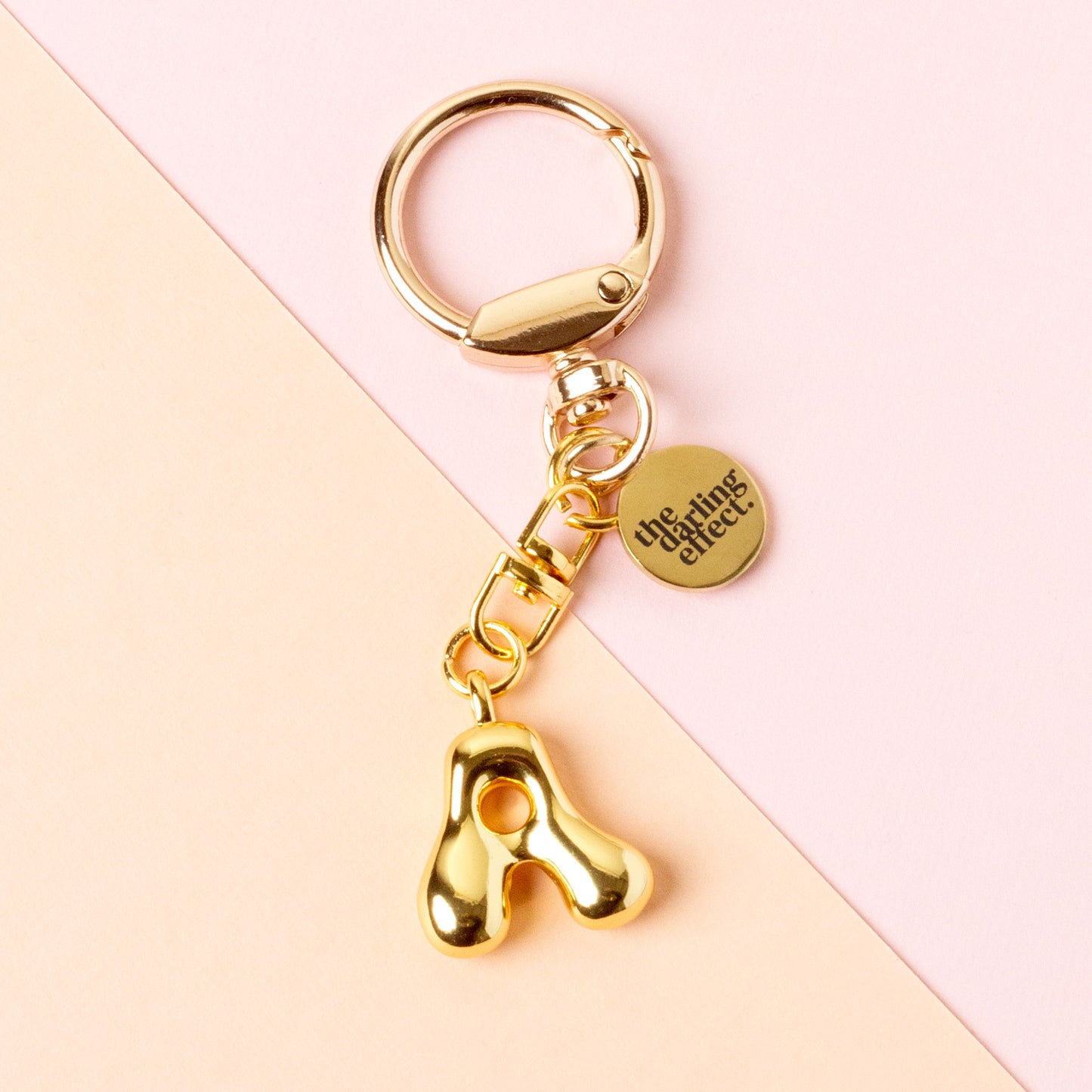 Gold Bubble Letter Keychain