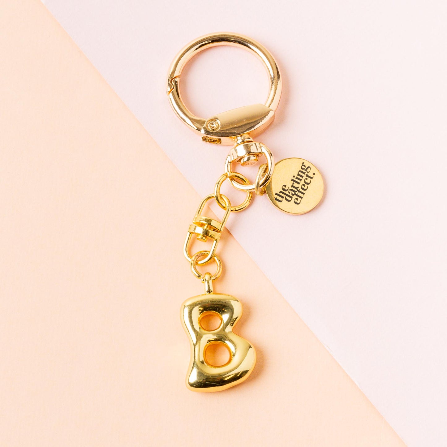 Gold Bubble Letter Keychain