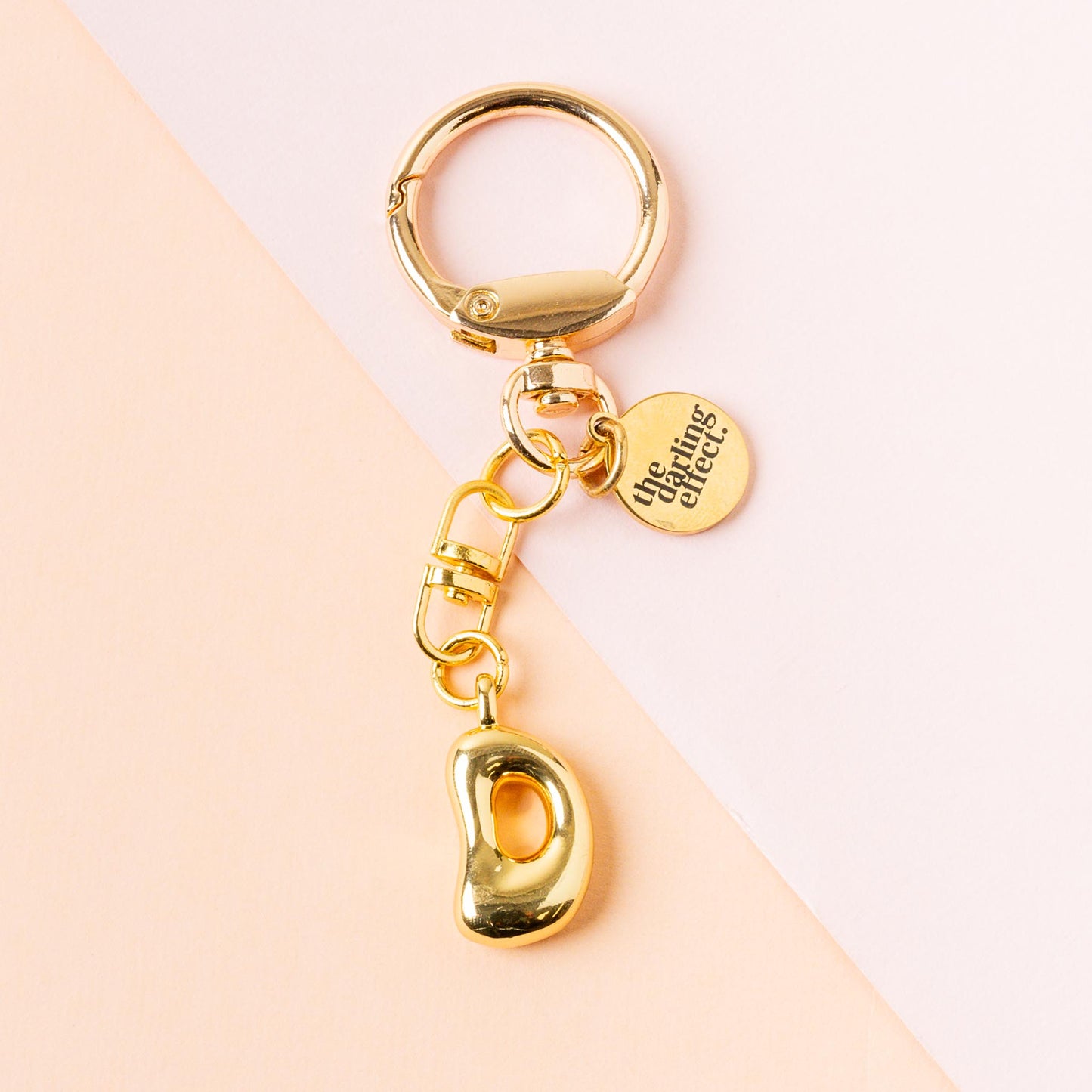 Gold Bubble Letter Keychain