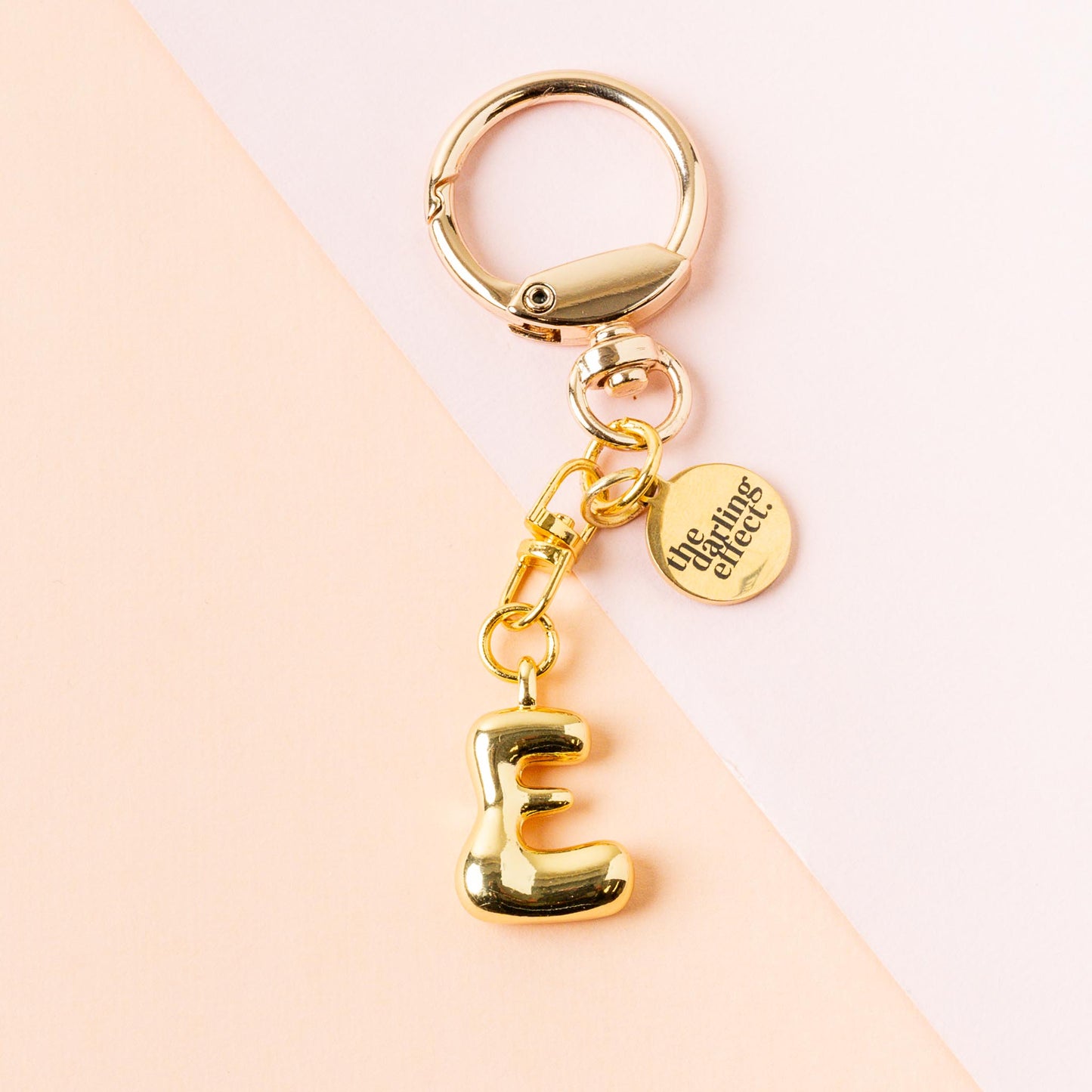 Gold Bubble Letter Keychain