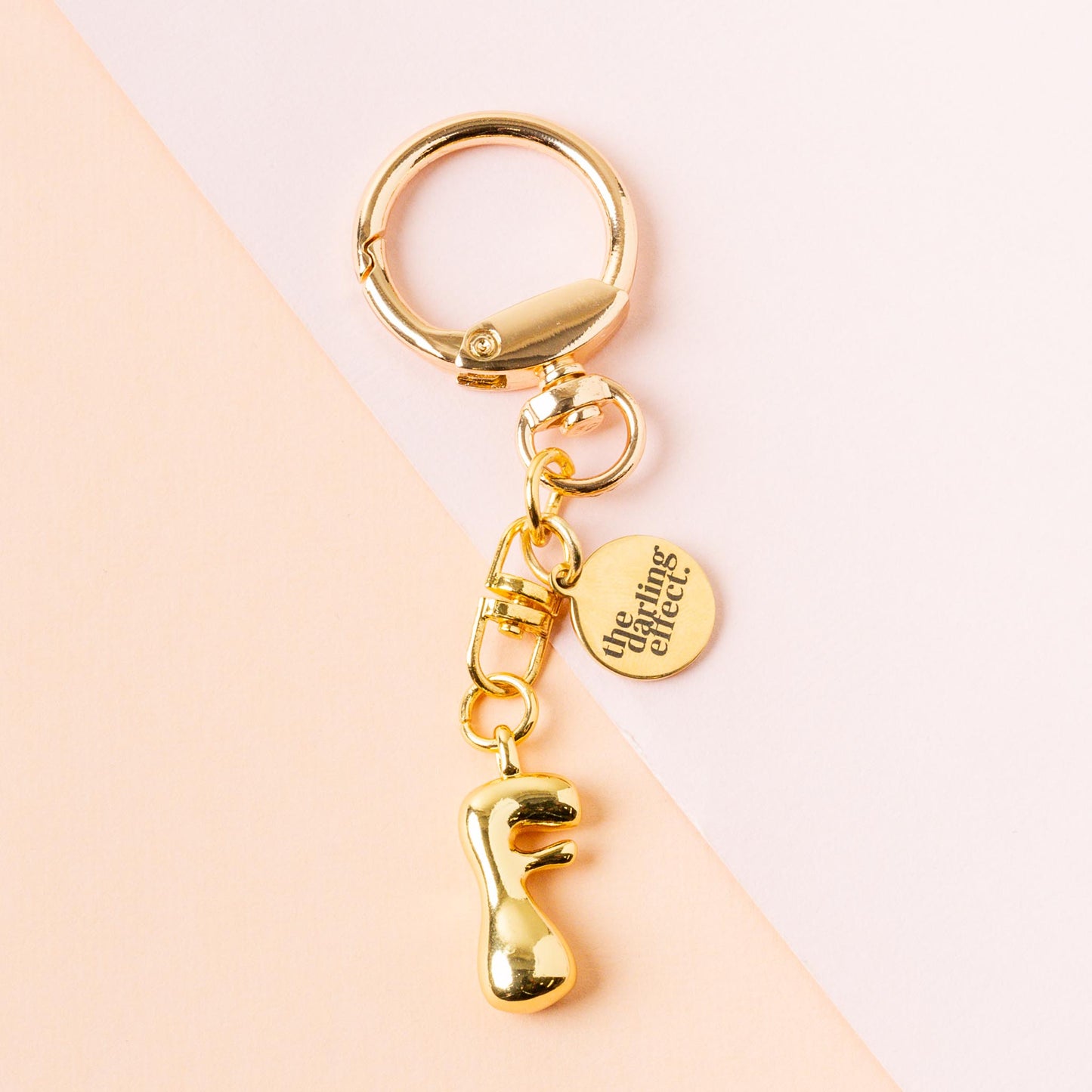 Gold Bubble Letter Keychain