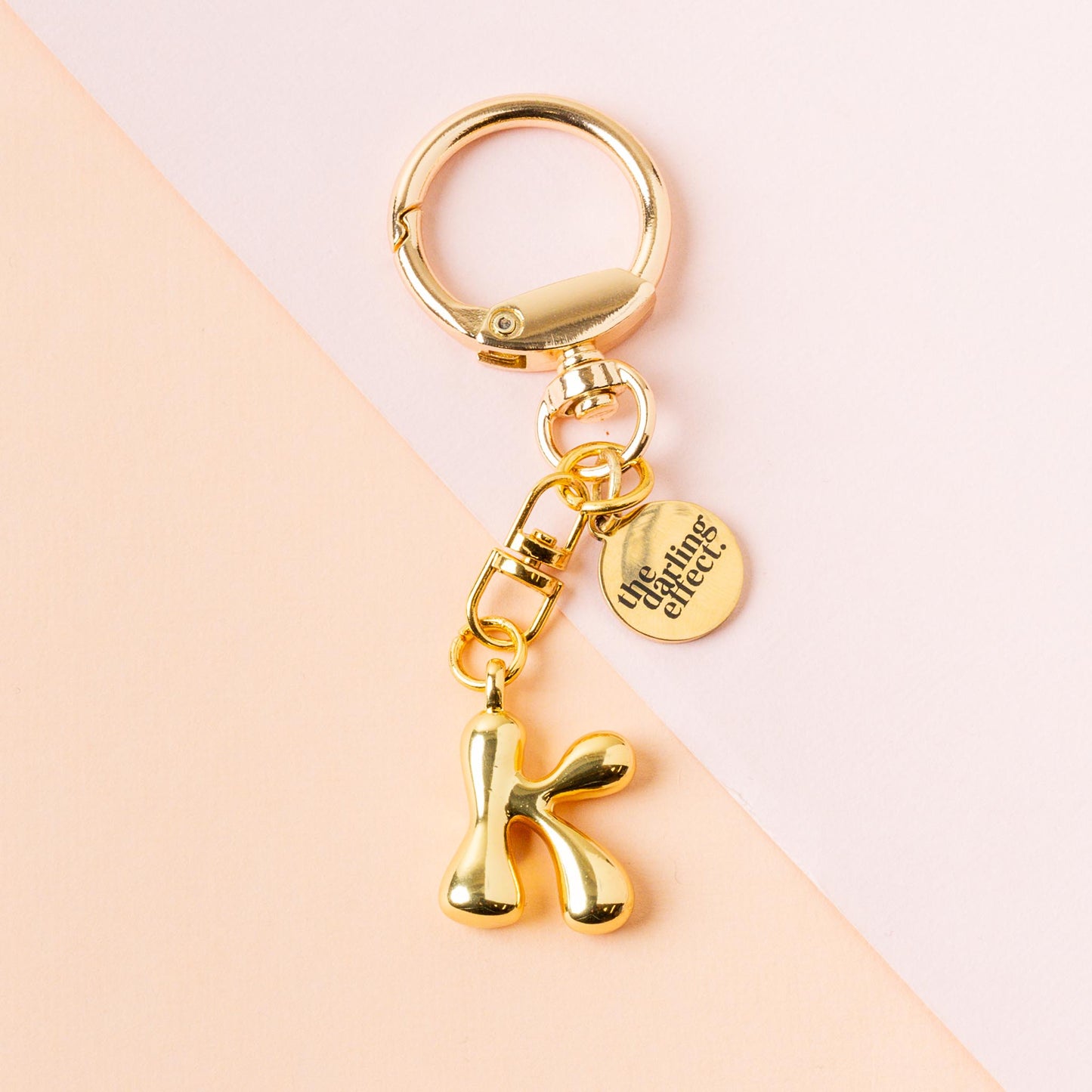 Gold Bubble Letter Keychain