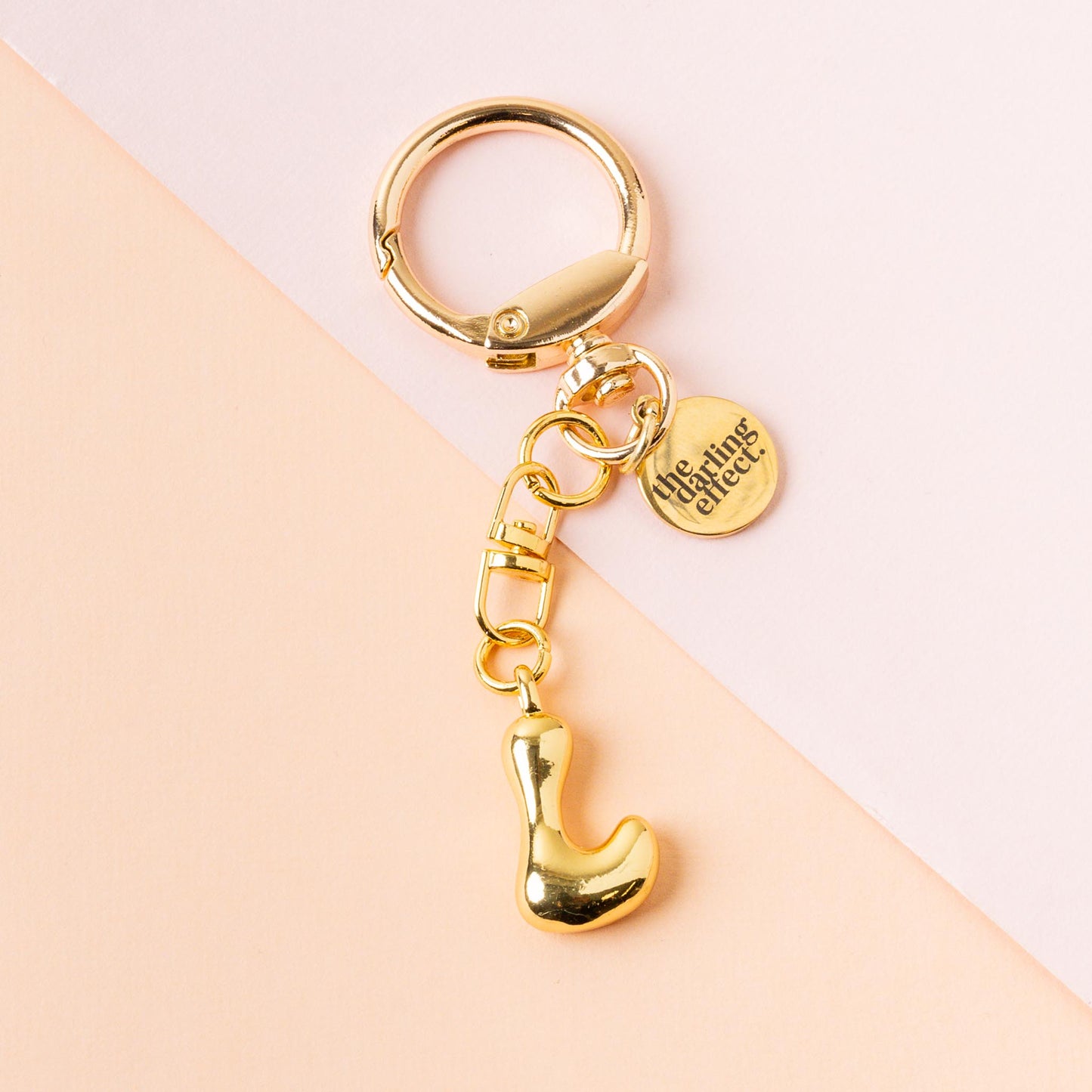 Gold Bubble Letter Keychain