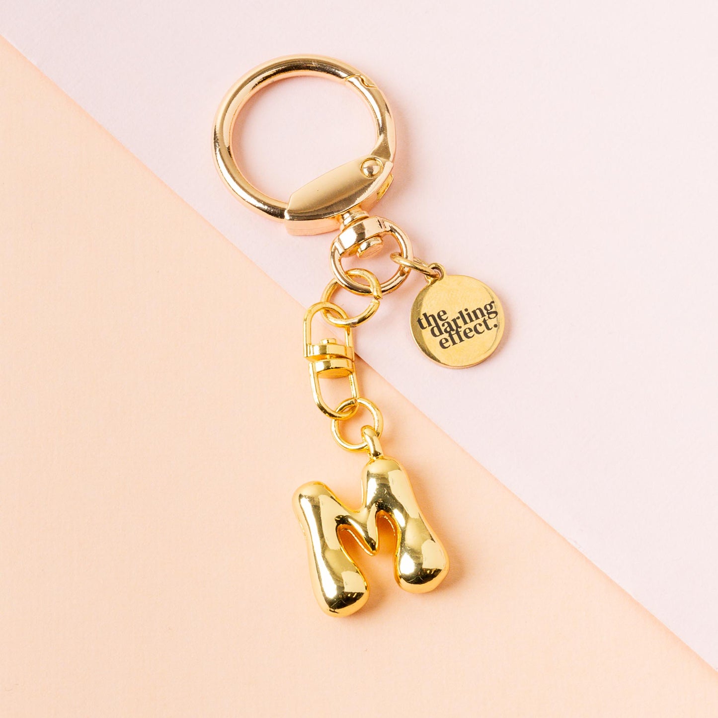 Gold Bubble Letter Keychain