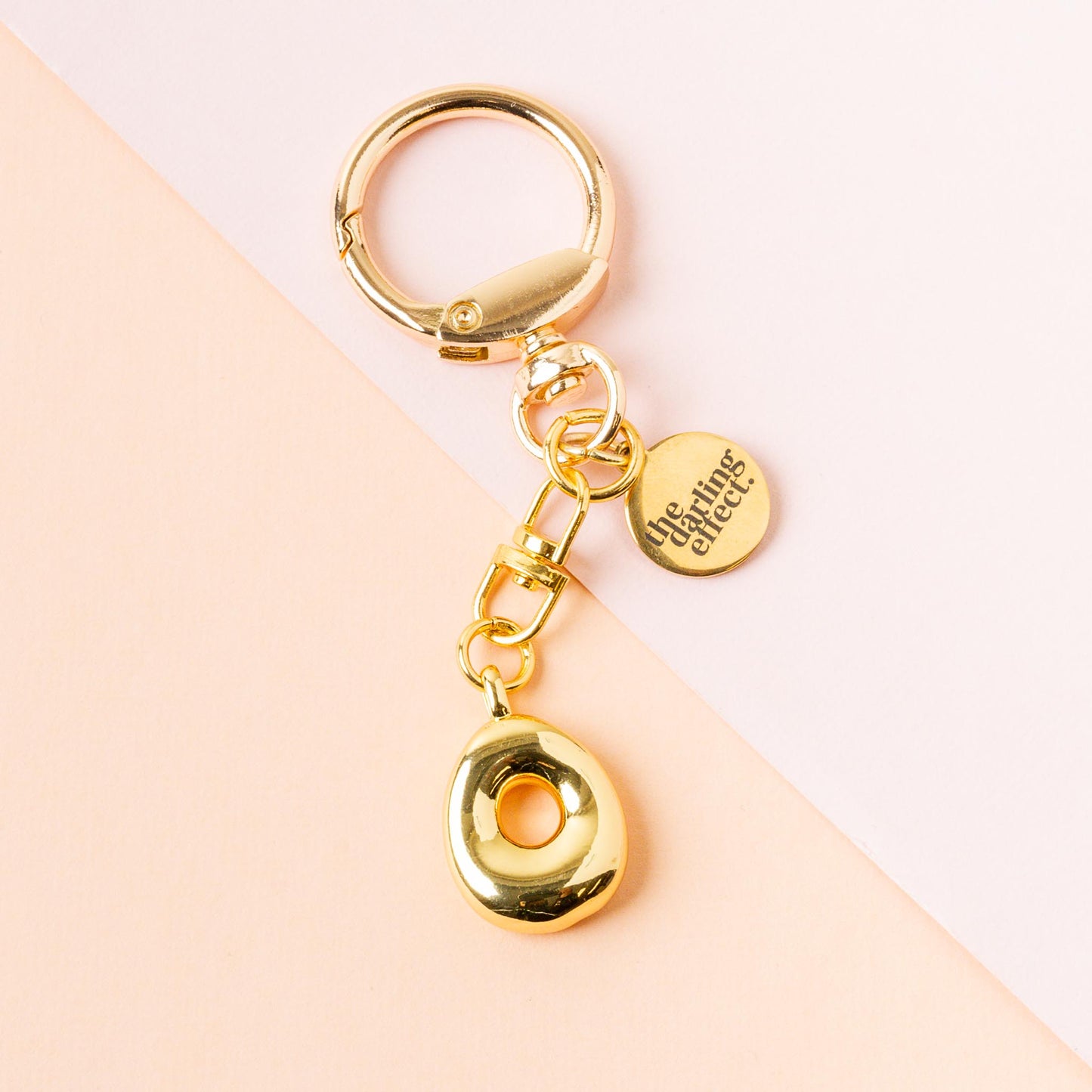 Gold Bubble Letter Keychain
