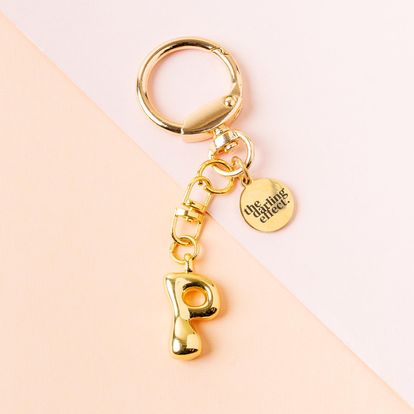 Gold Bubble Letter Keychain