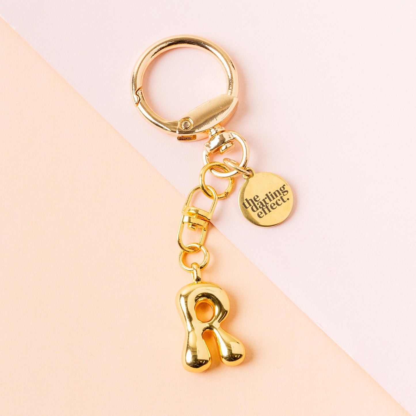 Gold Bubble Letter Keychain