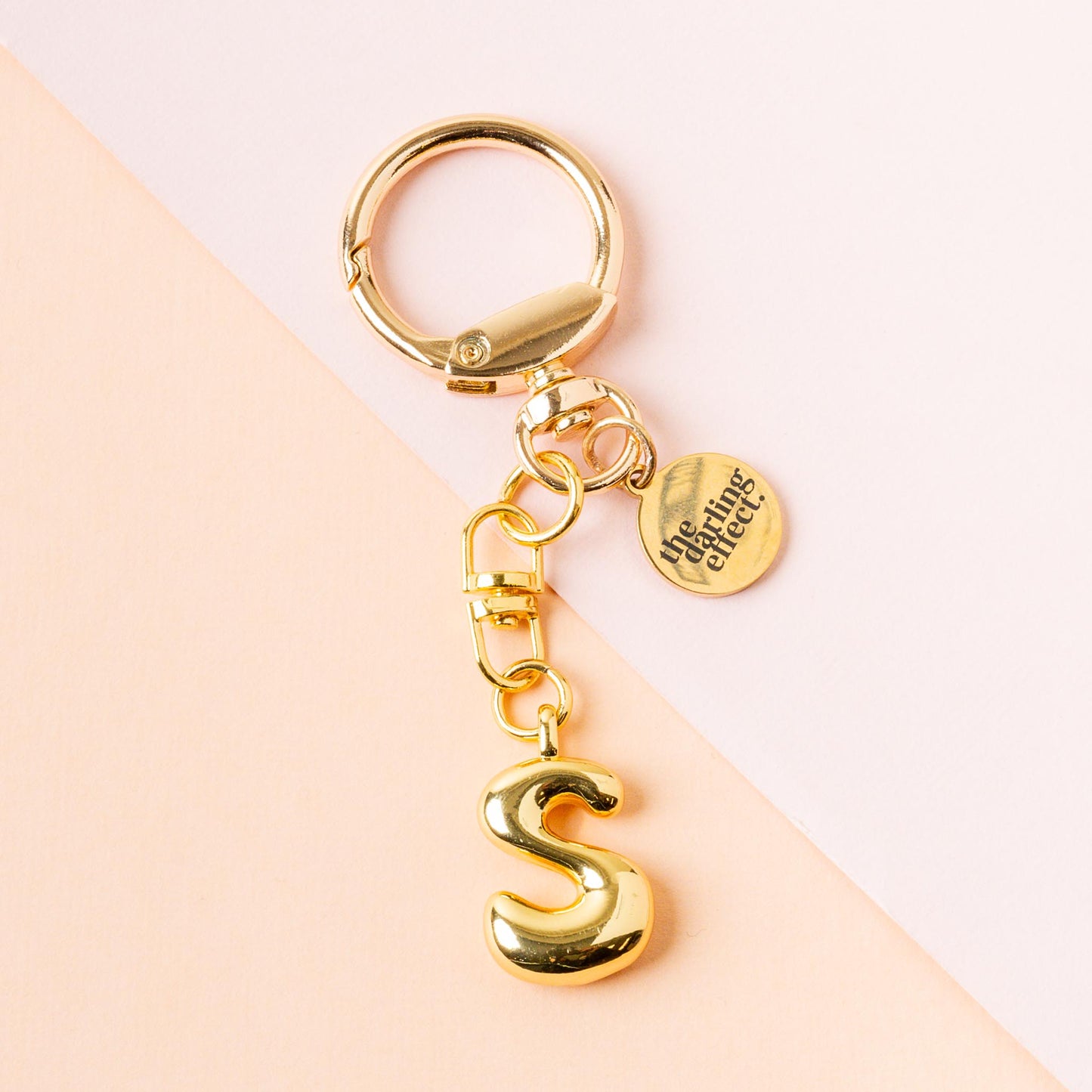 Gold Bubble Letter Keychain