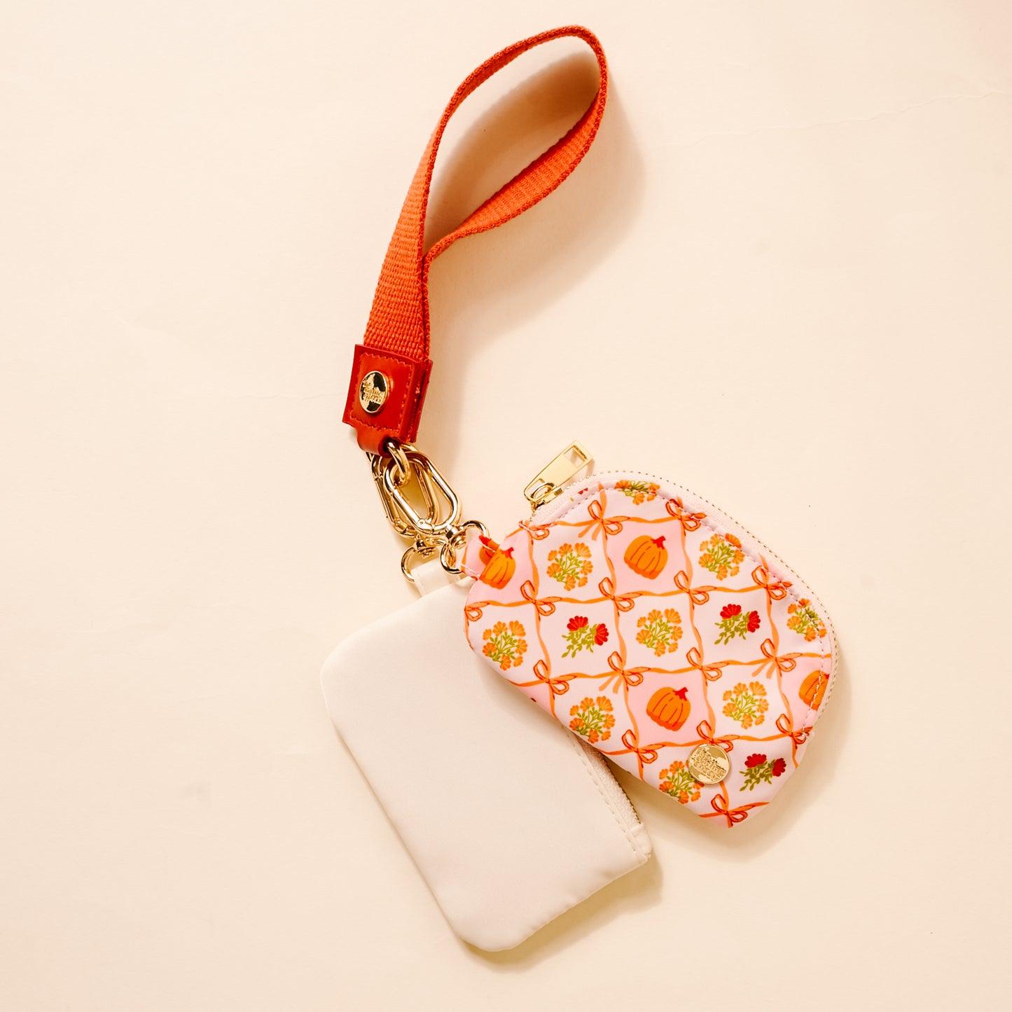 Dynamic Duo Pouch Wristlet Pumpkin Patchwork