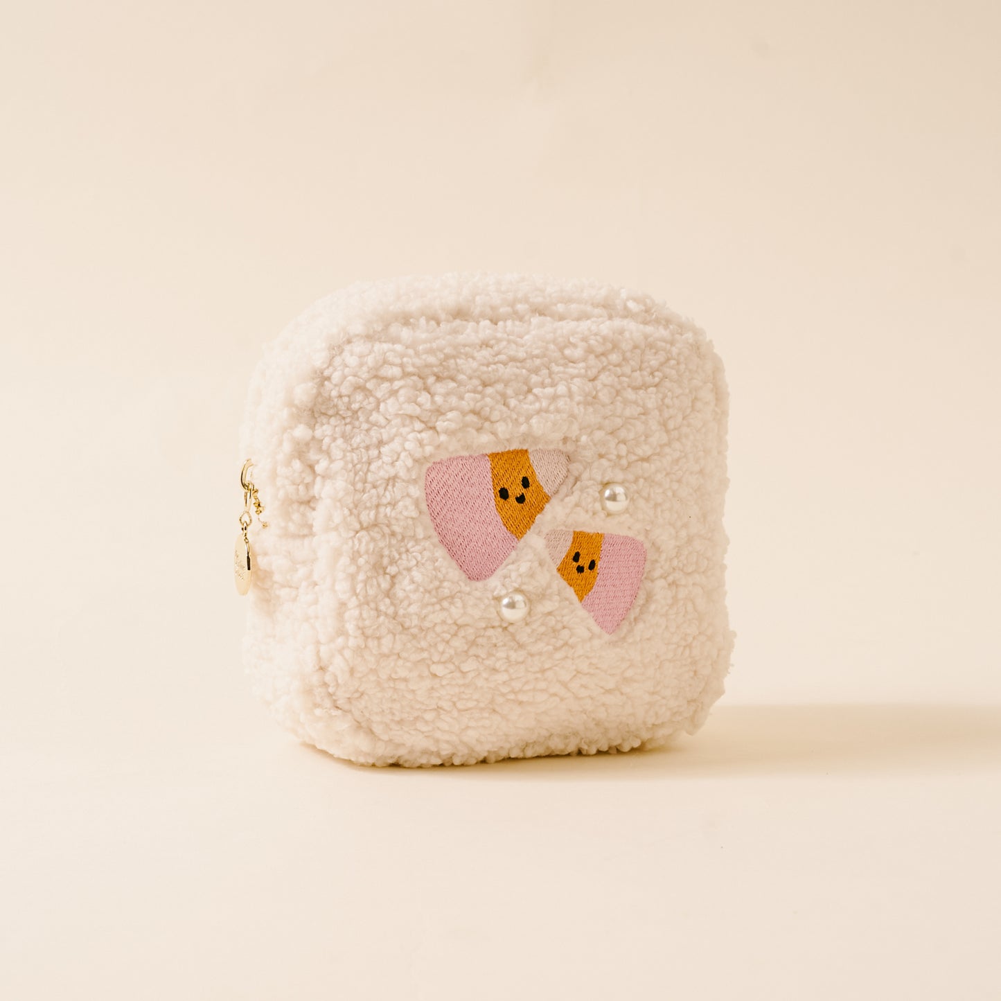 Fuzzy Teddy Pouch Candy Corn